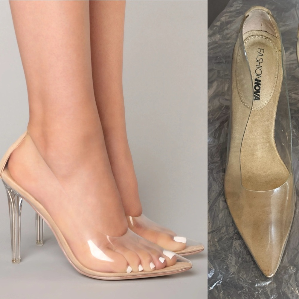 Fashion Nova transparent clear heels